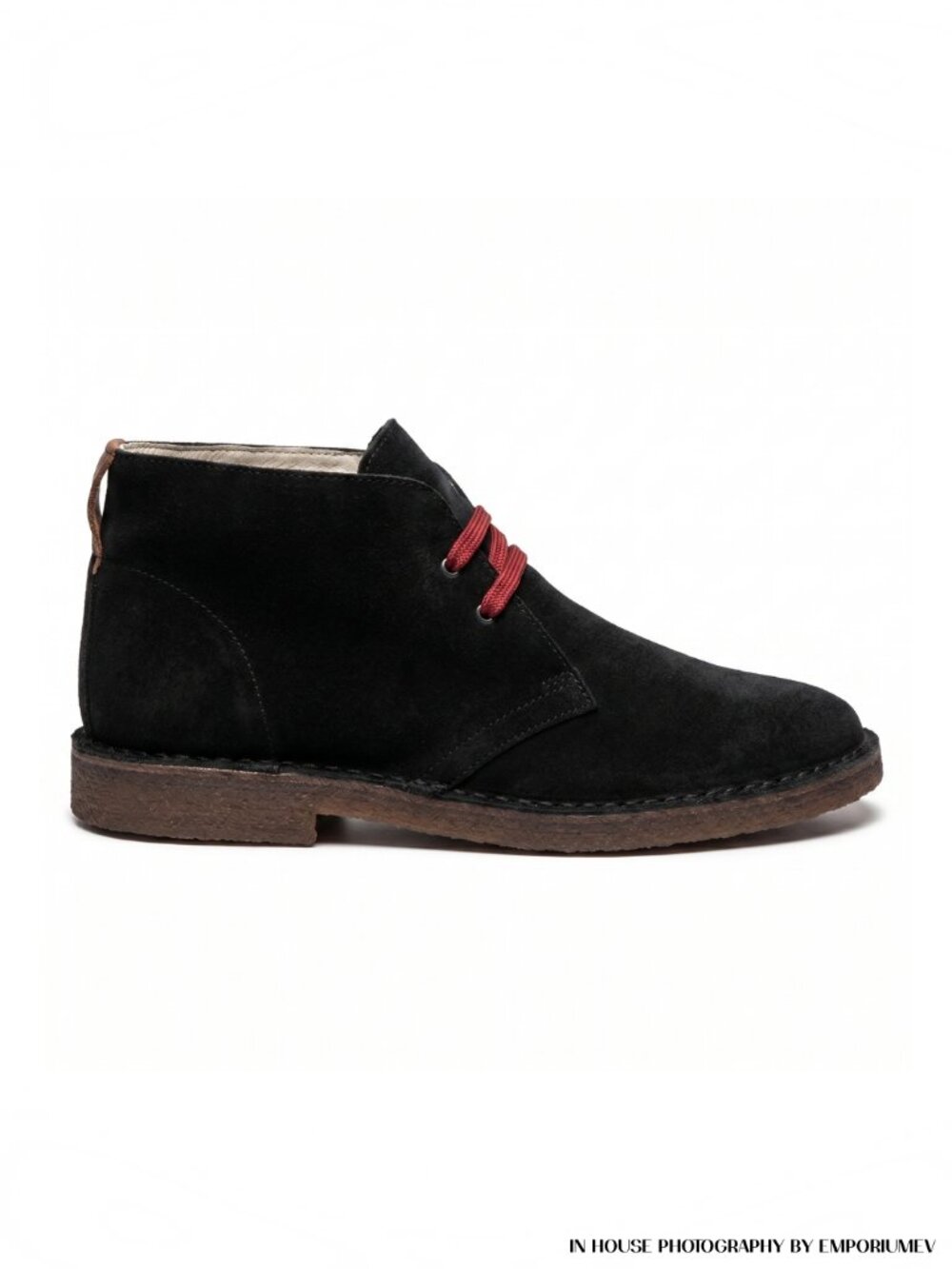 NIB Perlamoda Black Men's Desert Ankle Boots Suede Leather Lace up Size 8 US